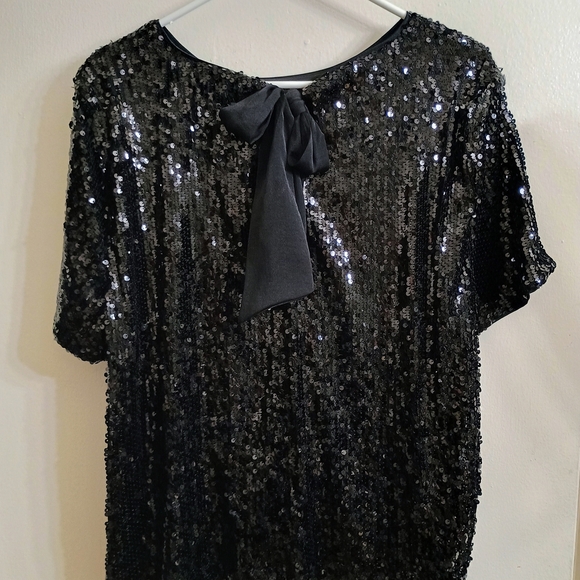 Nine West Black Sequin Blouse - Picture 2 of 6